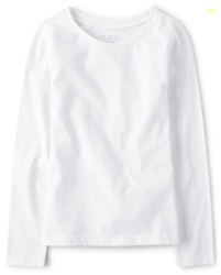 The Children's Place Girls Basic Long Sleeve Layering Tees White XX-Large