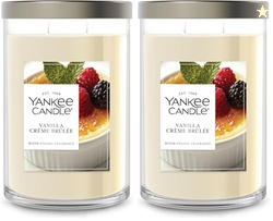 Yankee Candle Vanilla Crme Brle Scented, Signature 20oz Large Tumbler 2-Wick Candle, Over 60 Hours of Burn Time (Pack of 2)