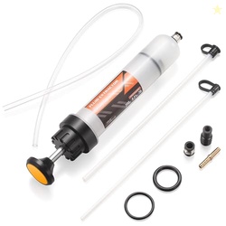 FOUR UNCLES 200cc Fluid Extractor & Fill Pump for Automotive Use - Oil Syringe with a 23" Hose & Two 12" Extension Tubes for Easy Oil Change