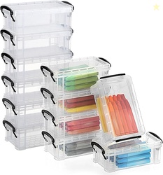 12 PCS Clear Plastic Crayon Boxes 