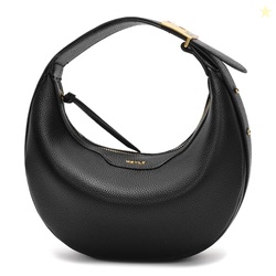 Keyli Crescent Shoulder Bag for Women Crossbody Purse Waterproof Leather Handbags Clutch Designer Tote Bags with Adjustable Strap Black
