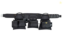 CLC CUSTOM LEATHERCRAFT 5605 PROFESSIONAL CARPENTERS COMBO TOOL BELT, BLACK, 18 POCKET