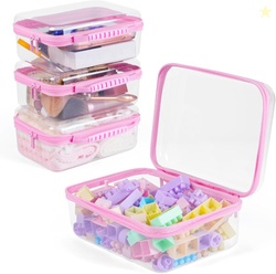 4PCS Clear Hard Shell Zipper Case