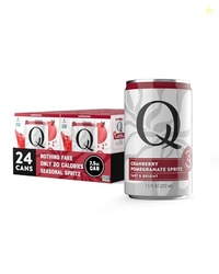 Q Mixers Cranberry-Pomegranate Spritz, Ideal for Cocktails & Mocktails - Made with Real Ingredients, Perfectly Carbonated & Less Sweet - 20 Calories per Can - 7.5oz Fl oz Cans (Pack of 24))