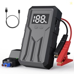 Jump Starter 4000A Peak, Portable Car Battery Jump Starter for 9L Gas 8L Diesel Engines, Power Pack with LED Flashlight, USB Quick Charge, Auto Battery Charger for Cars, Trucks, SUV, Gifts for Men