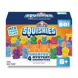 Elmer's Squishies Kids DIY Activity Kit, Creates 4 Mystery Characters, 24 Piece Kit, for Ages 6 and Up, Perfect for Stress Relief and Sensory Play