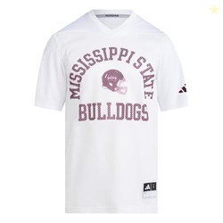Adidas Men's Mississippi State University Tailgate Jersey, White/Mississippi State University, X-Large