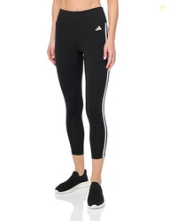adidas womens Training Essentials 3-stripes High Waisted 7/8 Tights Leggings, Black, X-Small US