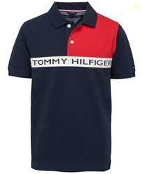 Tommy Hilfiger Boys' Short Sleeve Fashion Polo Shirt, Swim Navy, 4