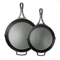 Lodge Blacklock Cast Iron Skillet Set, 10.25" & 12" - Triple Seasoned - Lightweight - Easy Cleanup - Premium Cookware