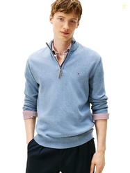 Tommy Hilfiger Mens 1/4 Zip Mockneck-Sweatshirt Sweater, B8801 Navy Heather, Large US