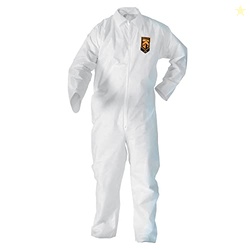 KLEENGUARD A20 ELASTIC WRIST AND ANKLE COVERALL, 2X, WHITE (37718), REFLEX DESIGN, ZIP FRONT