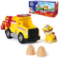 Paw Patrol Fire Rescue: Rubble Rescue Fire Dump Truck with Action Figure, Projectiles, and Toy Truck, Kids Toys for Boys & Girls Ages 3 and Up