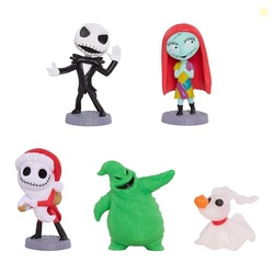 DISNEY TIM BURTON'S THE NIGHTMARE BEFORE CHRISTMAS COLLECTIBLE FIGURE SET, 2.5-INCH GLOW IN THE DARK FIGURINES, HOLIDAY STOCKING STUFFERS, GIFTS, PRESENTS, AGES 3 AND UP JUST PLAY