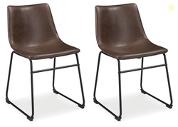 Signature Design by Ashley Mid Century Centiar Dining Bucket Chair Set of 2, Black and Brown