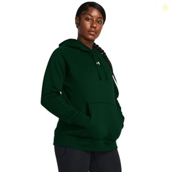 Under Armour Womens Rival Fleece Hoodie, (301) Forest Green / / White, XX-Large