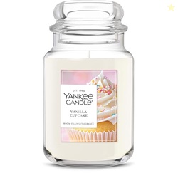 Yankee Candle Vanilla Cupcake, Scented Candle, 22oz Large Jar with up to 150 Hour Burn Time, Giftable, Birthdays