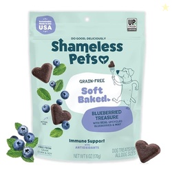 Shameless Pets Soft-Baked Dog Treats, Blueberried Treasure - Natural & Healthy Dog Chews with Mint for Immune Support - Made in USA, Free from Grain, Corn & Soy - 1-Pack