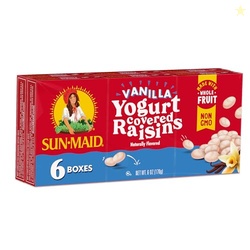 Sun-Maid Vanilla Yogurt Coated Raisins - (6 Pack) 1 oz Snack-Size Box - Yogurt Covered Dried Fruit for Lunches and Back To School Snacks