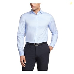 TOMMY HILFIGER MEN'S DRESS SHIRT REGULAR FIT ESSENTIALS BLUE