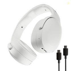 Skullcandy Crusher Evo Wireless Bluetooth Headphones with Extra USB-C Charging Cable, Multi-Sensory Bass, Noise Isolating Over-Ear Fit, 40 Hours Battery, Microphone for iPhone Android - Bone