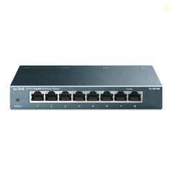 TP-Link 8 Port Gigabit Ethernet Network Switch - Ethernet Splitter | Plug & Play | Fanless | Sturdy Metal w/ Shielded Ports | Traffic Optimization | Unmanaged | Lifetime Protection (TL-SG108)