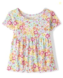 The Children's Place,And Toddler Short Sleeve Fashion Top,Baby-Girls,Rose Pottery,6-9 Months
