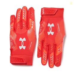 Under Armour Men's F9 Nitro Football Gloves, (600) Red/Beta/Metallic Silver, Small