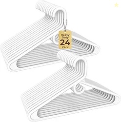 HOUSE DAY Quality Plastic Clothes Hangers 24 Pack