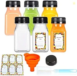 6PACK 4OZ PLASTIC JUICE BOTTLES FOR JUICING