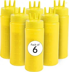 12 OUNCE CONDIMENT SQUEEZE BOTTLES, 6PACK