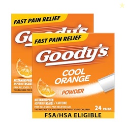 Goody's Extra Strength Headache Powder, Cool Orange Flavor Dissolve Packs, 24 Individual Packets (2 Pack)