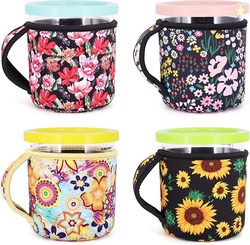 4Pack Reusable 24oz Ice Cream Sleeves with Handle