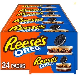 REESE'S OREO Milk Chocolate and White Creme Peanut Butter Cups, Candy Packs, 1.4 oz (24 Count)