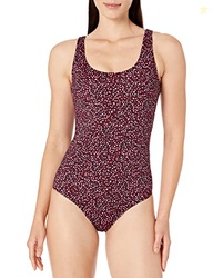Amazon Essentials Women's One-Piece Coverage Swimsuit (Available in Plus Size), Brick Red Leopard, 5X