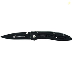 Smith & Wesson CKLPB 5.3in High Carbon S.S. Folding Knife with a 3.2in Drop Point Blade and Stainless Steel Handle for Outdoor, Tactical, Survival and EDC, Multi, One Size