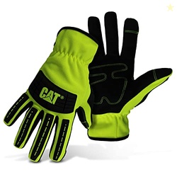 CAT CAT012250L TOUCHSCREEN HIGH IMPACT UTILITY GLOVES  LARGE, BLACK, SAFETY WORK GLOVES WITH MOLDED KNUCKLE & FINGER, SPANDEX BACK, OPEN CUFF