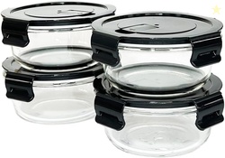 12Oz Round Glass Food Containers With Lids