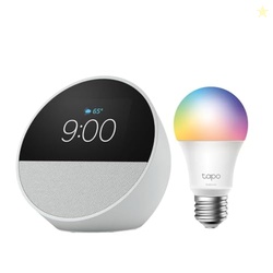 Echo Spot with TP-Link Tapo Smart Color Bulb