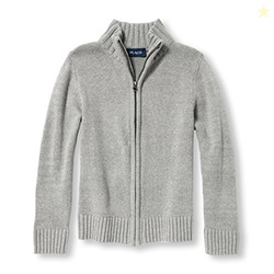 The Children's Place Boys' Uniform Zip Up Mock Neck Sweater, Smokeb10, S (5/6)