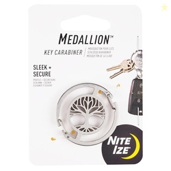 Nite IZE Medallion Tree of Life Key Carabiner,Stainless Steel Key Ring Carabiner with Dual Gates