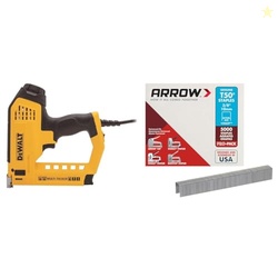 DEWALT DWHT75021 HEAVY DUTY ELECTIRC 5-IN-1 MULTI-TACKER & ARROW FASTENER 506IP HEAVY DUTY T50 STAPLES FOR UPHOLSTERY, CONSTRUCTION, FURNITURE, CRAFTS
