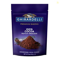 GHIRARDELLI Premium Baking Cocoa 100% Cocoa Dutch Process Unsweetened Cocoa Powder - 8 oz. (227g), 6 bags