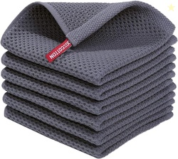 Homaxy 100% Cotton Waffle Weave Kitchen Dish Cloths, 6-Pack