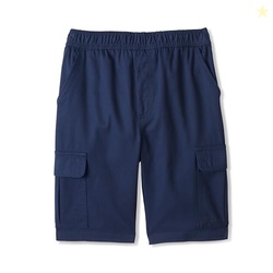 French Toast Boys' Pull-On Twill Cargo Shorts, Navy, 12