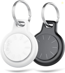 Bluetooth Tracker-Tag for Apple Find My (iOS Only), GPS Tracker with Replaceable Battery, Ideal as Keys, Luggage Tracker and Wallet Tracker, Suitable for Indoor & Outdoor Use,2-Pack (Black&White)