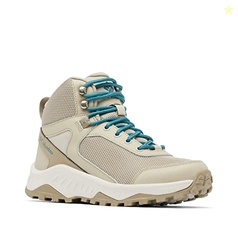 Columbia Women's Trailstorm Ascend Mid Waterproof, Canvas Tan/River Blue, 5