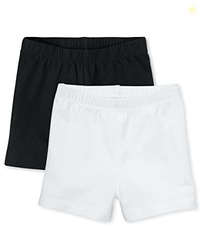 The Children's Place baby girls And Toddler Cartwheel Shorts, Black/White 2 Pack, 4T US